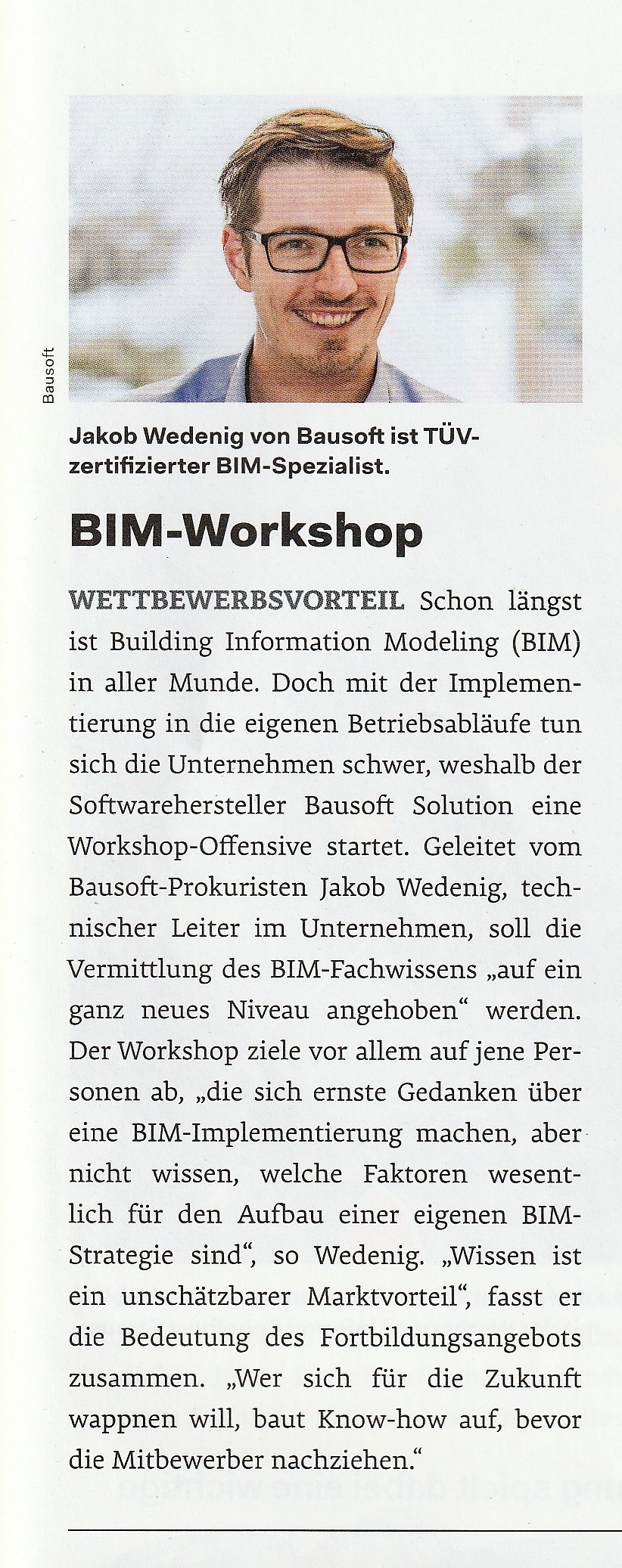 BIM Bausoft Presse Wedenig