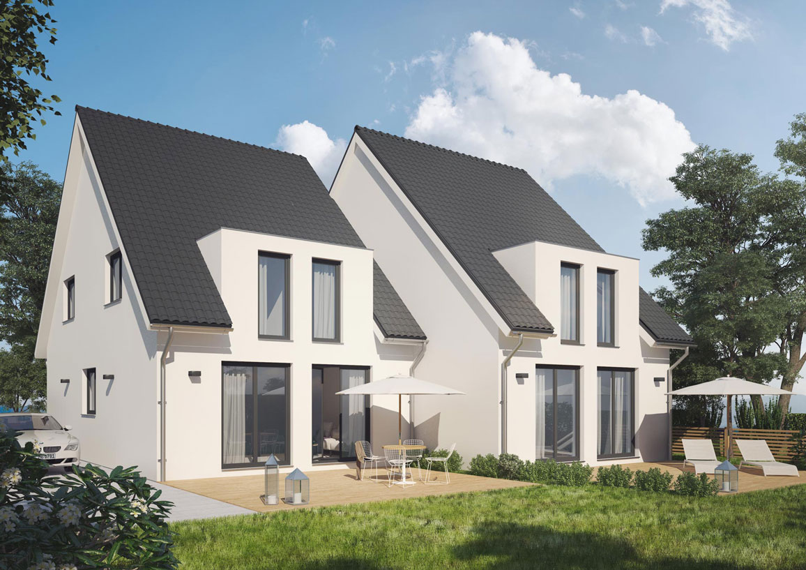 Architekturvisualisierung l light 5 Doppelhaus Bausoft